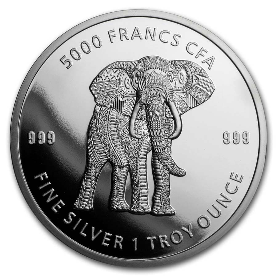 Silver Elephant Coin for Good Luck